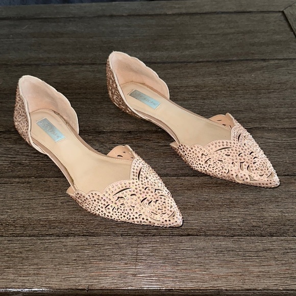 Betsey Johnson Blue Lucy embellished flats - Picture 1 of 10